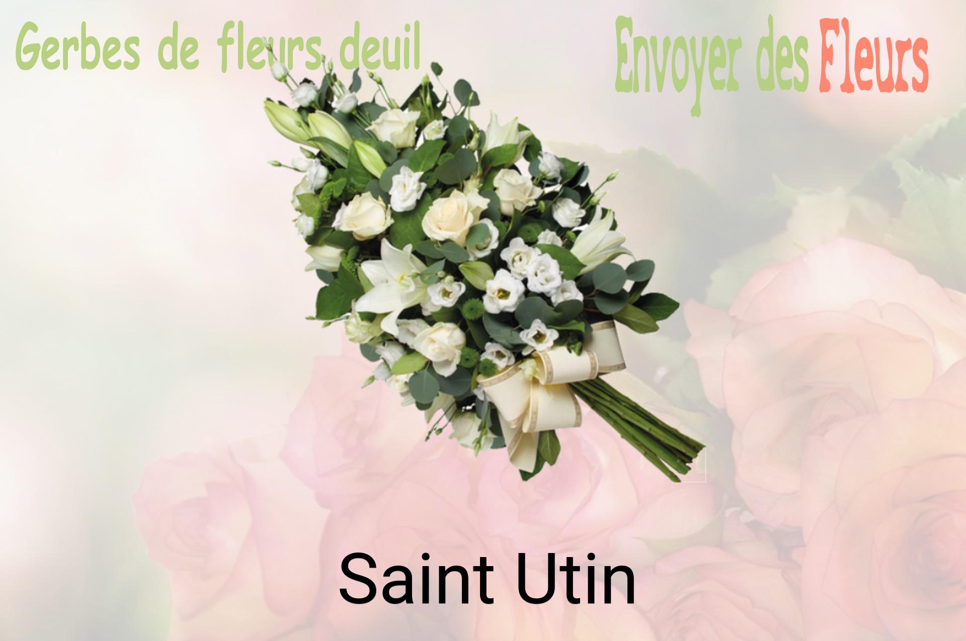 Gerbe de fleurs de deuil livrée à Saint-Utin